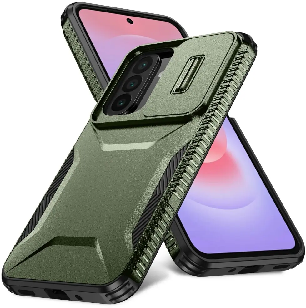Samsung Galaxy A27 Hoesje Camera Slider Back Cover Schokbestendig Groen afbeelding 1