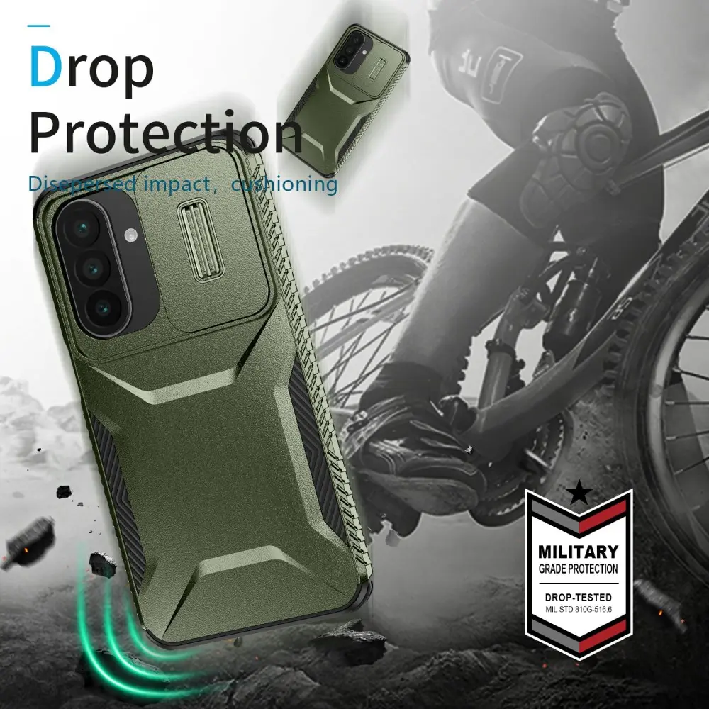 Samsung Galaxy A27 Hoesje Camera Slider Back Cover Schokbestendig Groen afbeelding 10
