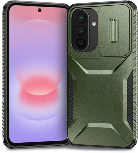 Samsung Galaxy A27 Hoesje Camera Slider Back Cover Schokbestendig Groen afbeelding 2