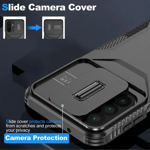 Samsung Galaxy A27 Hoesje Camera Slider Back Cover Schokbestendig Zwart afbeelding 5