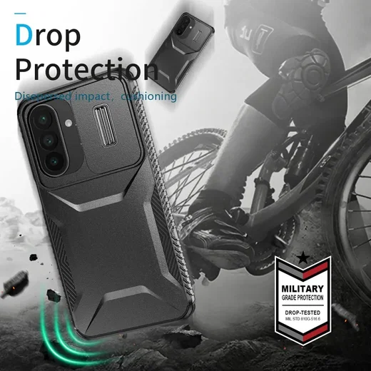 Samsung Galaxy A27 Hoesje Camera Slider Back Cover Schokbestendig Zwart afbeelding 10