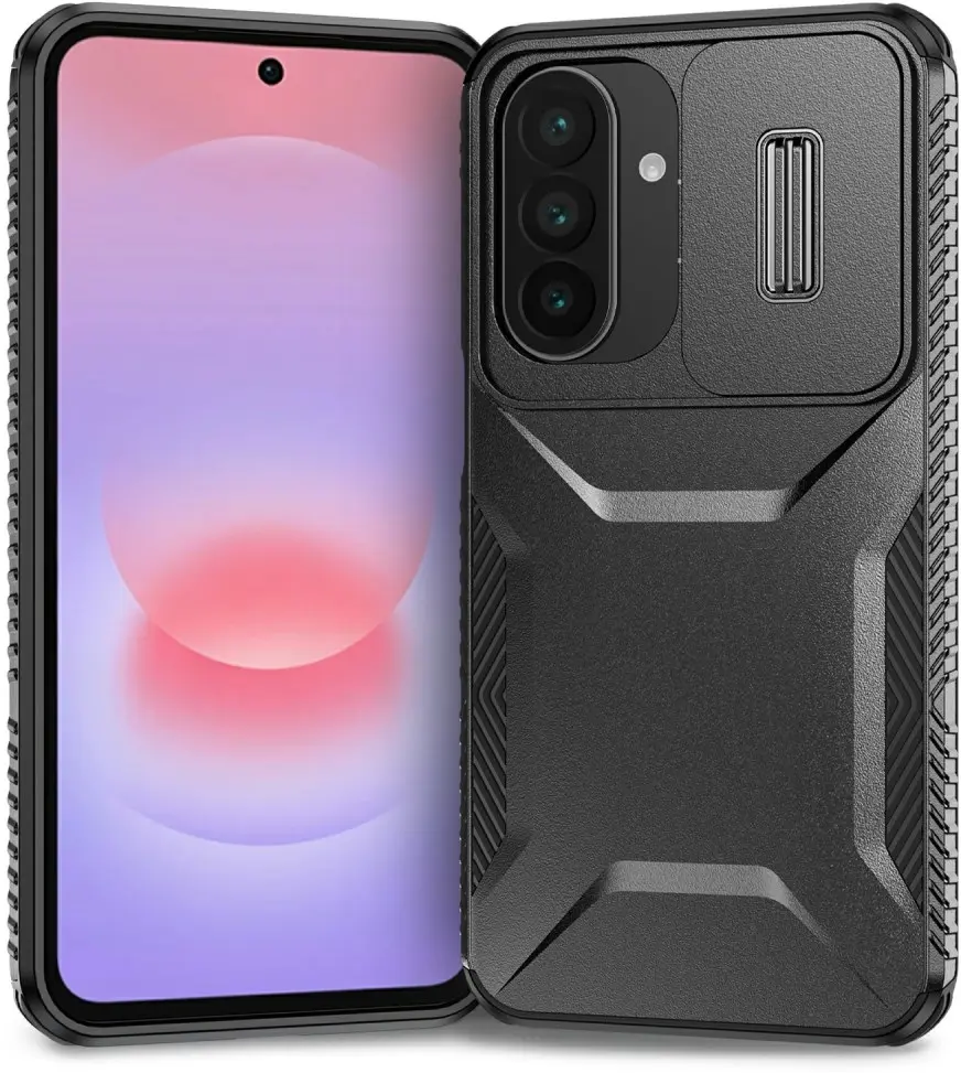 Samsung Galaxy A27 Hoesje Camera Slider Back Cover Schokbestendig Zwart afbeelding 2