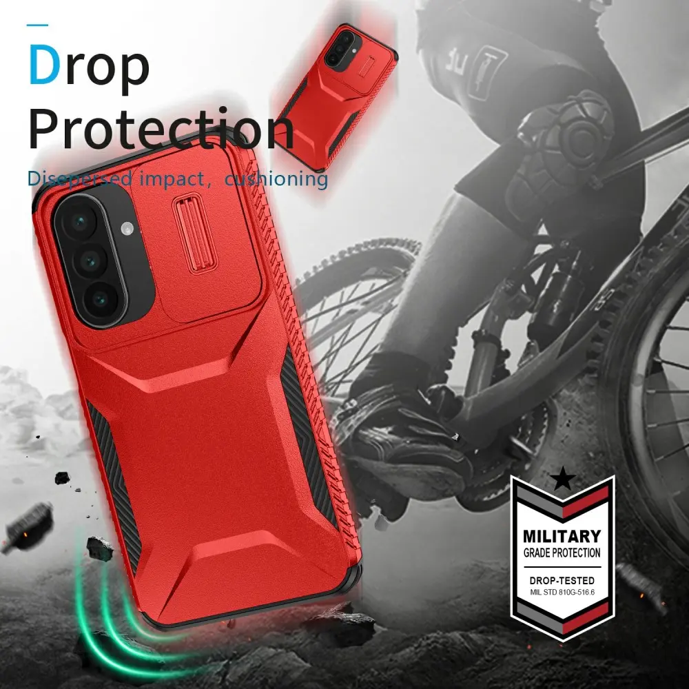 Samsung Galaxy A27 Hoesje Camera Slider Back Cover Schokbestendig Rood afbeelding 10