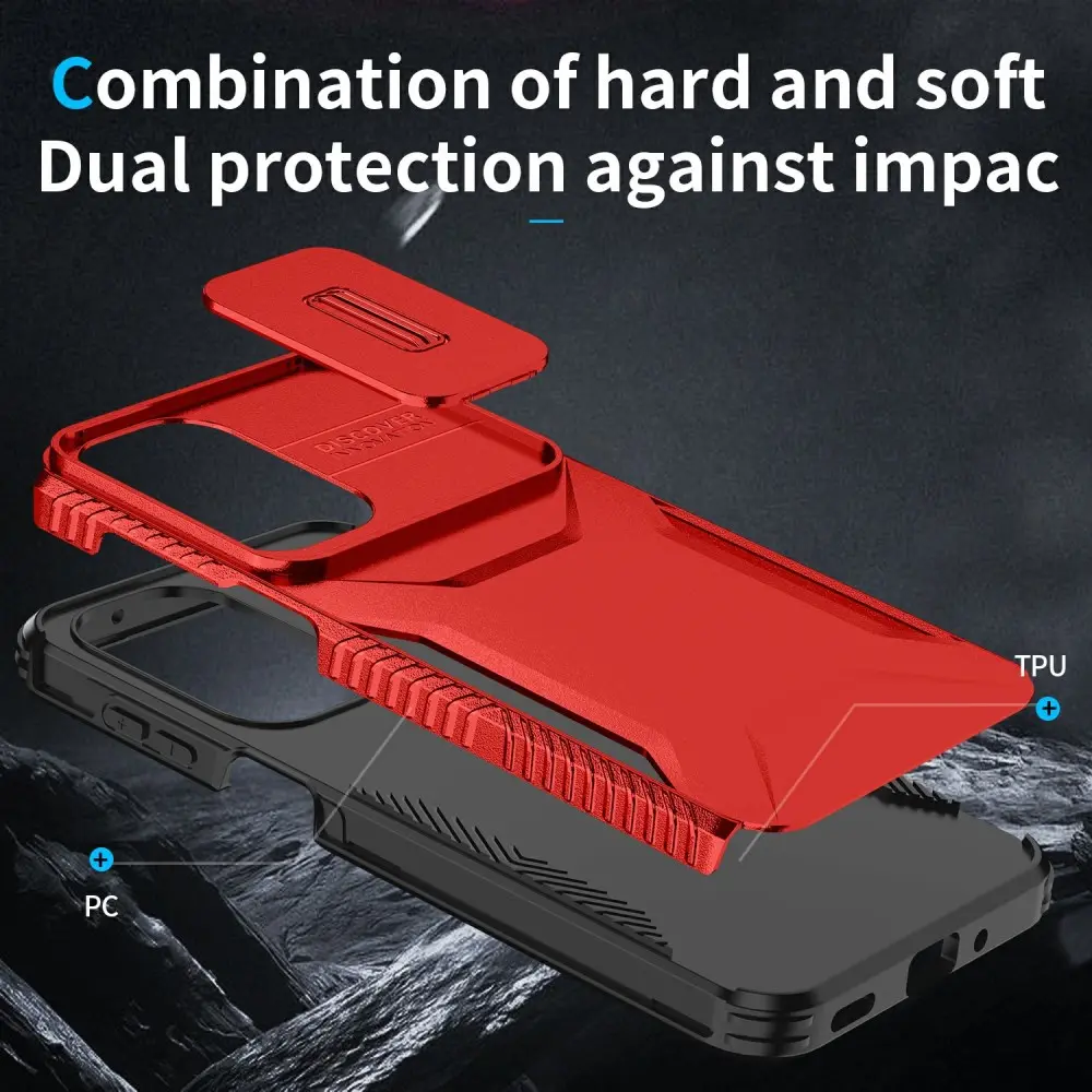 Samsung Galaxy A27 Hoesje Camera Slider Back Cover Schokbestendig Rood afbeelding 9