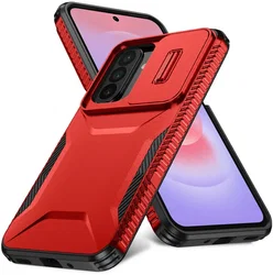 Samsung Galaxy A27 Hoesje Camera Slider Back Cover Schokbestendig Rood afbeelding
