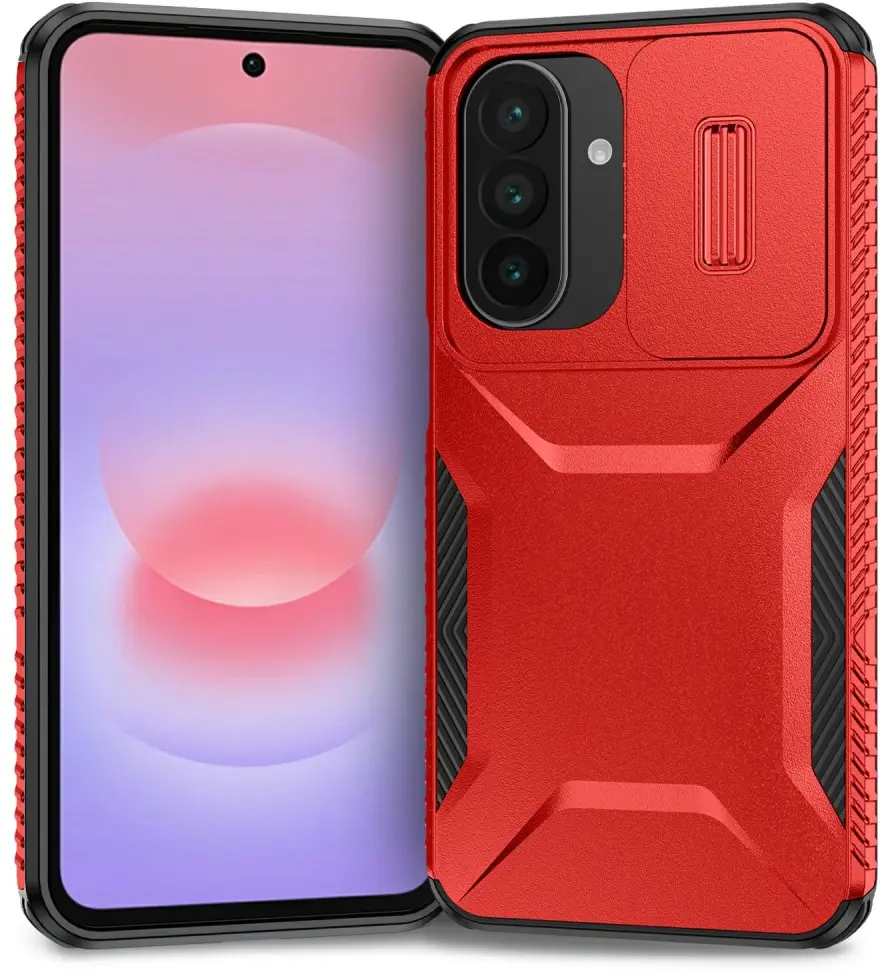 Samsung Galaxy A27 Hoesje Camera Slider Back Cover Schokbestendig Rood afbeelding 2