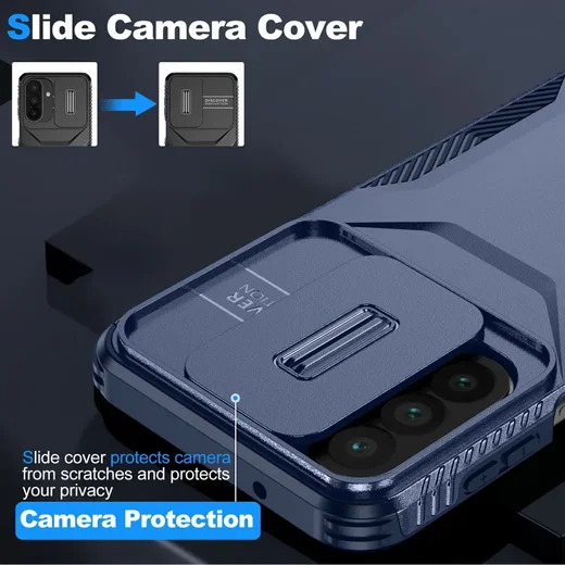 Samsung Galaxy A27 Hoesje Camera Slider Back Cover Schokbestendig Blauw afbeelding 5