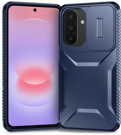 Samsung Galaxy A27 Hoesje Camera Slider Back Cover Schokbestendig Blauw afbeelding 2