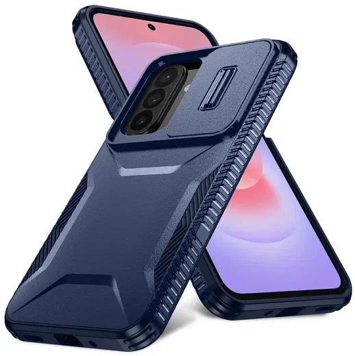 Samsung Galaxy A27 Hoesje Camera Slider Back Cover Schokbestendig Blauw afbeelding 1