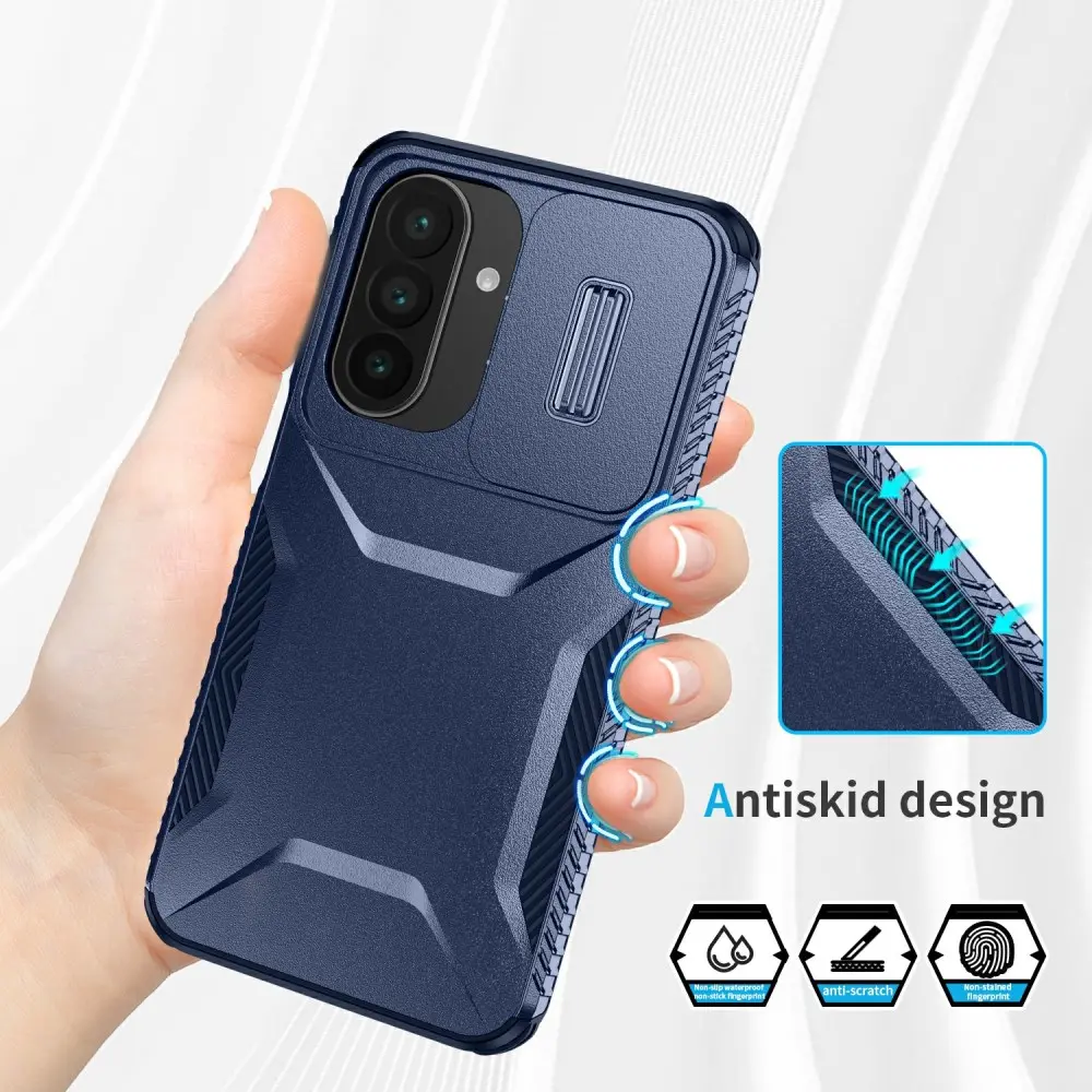 Samsung Galaxy A27 Hoesje Camera Slider Back Cover Schokbestendig Blauw afbeelding 6