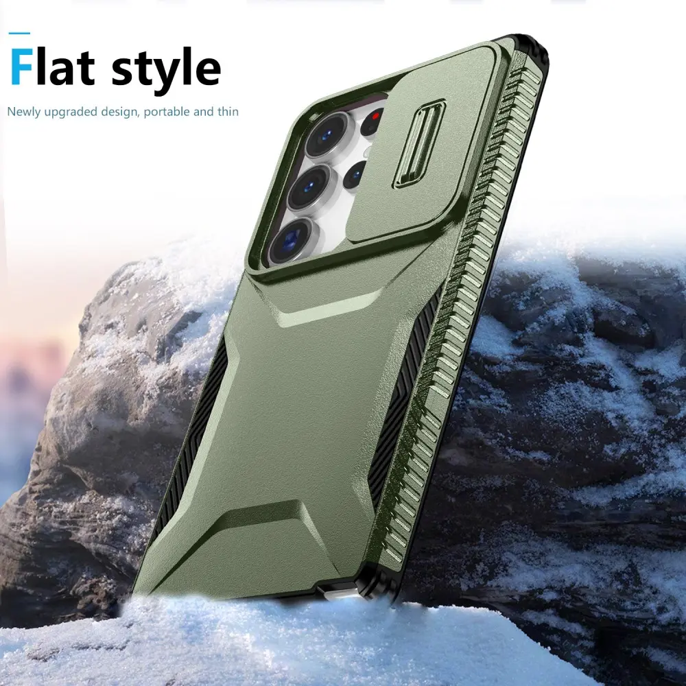 Samsung Galaxy S25 Ultra Hoesje Camera Slider Back Cover Schokbestendig Groen afbeelding 8