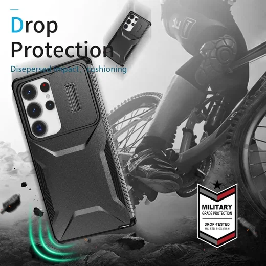 Samsung Galaxy S25 Ultra Hoesje Camera Slider Back Cover Schokbestendig Zwart afbeelding 10