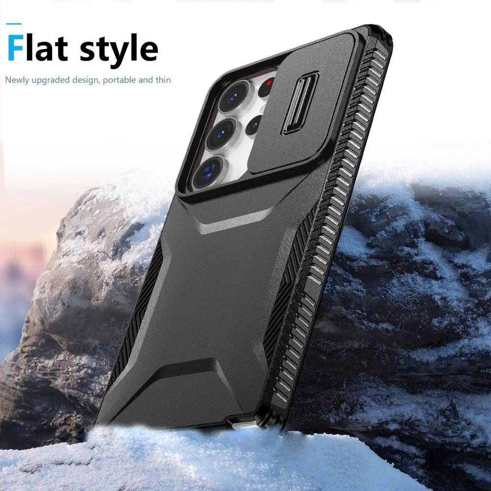 Samsung Galaxy S25 Ultra Hoesje Camera Slider Back Cover Schokbestendig Zwart afbeelding 8