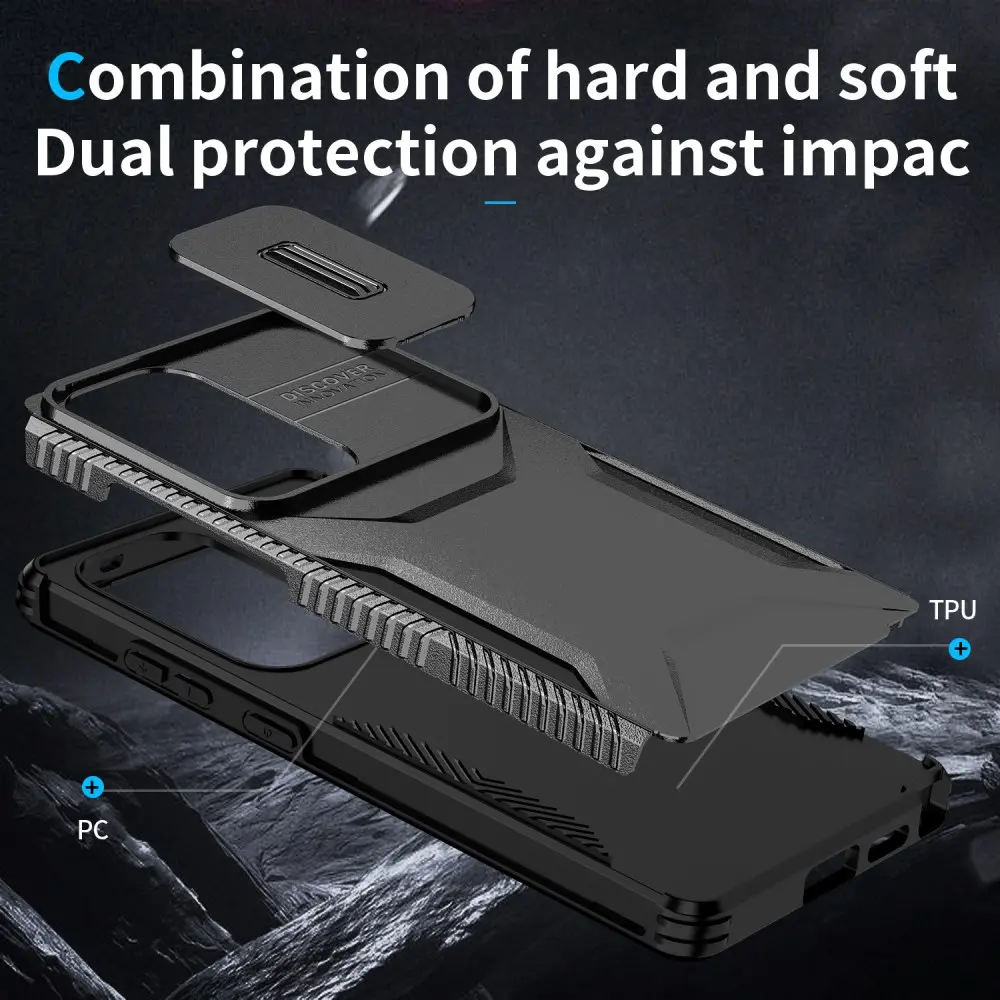 Samsung Galaxy S25 Ultra Hoesje Camera Slider Back Cover Schokbestendig Zwart afbeelding 9