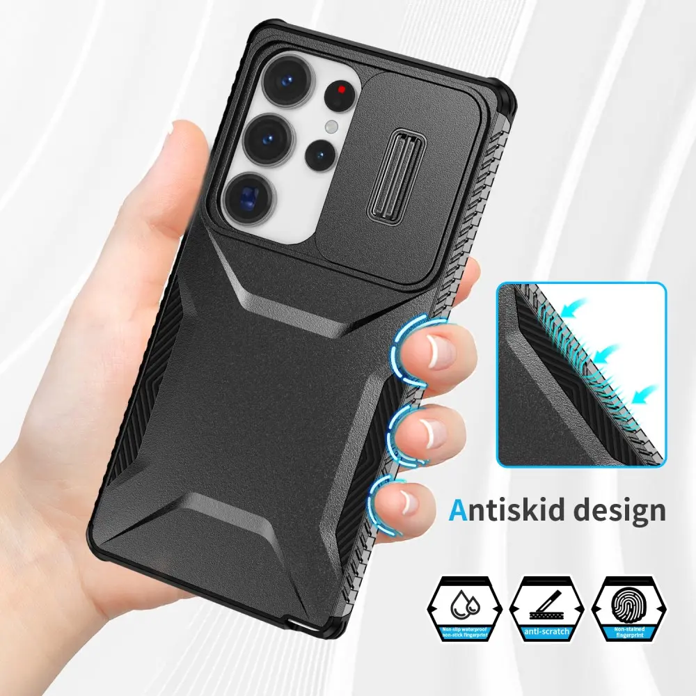 Samsung Galaxy S25 Ultra Hoesje Camera Slider Back Cover Schokbestendig Zwart afbeelding 7