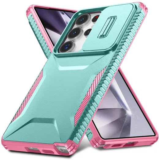 Samsung Galaxy S25 Ultra Hoesje Camera Slider Back Cover Schokbestendig Blauw afbeelding 2