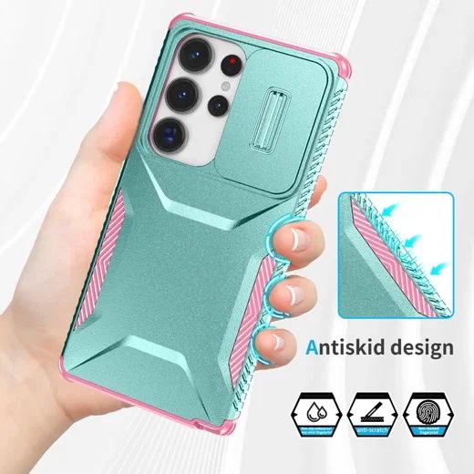 Samsung Galaxy S25 Ultra Hoesje Camera Slider Back Cover Schokbestendig Blauw afbeelding 7