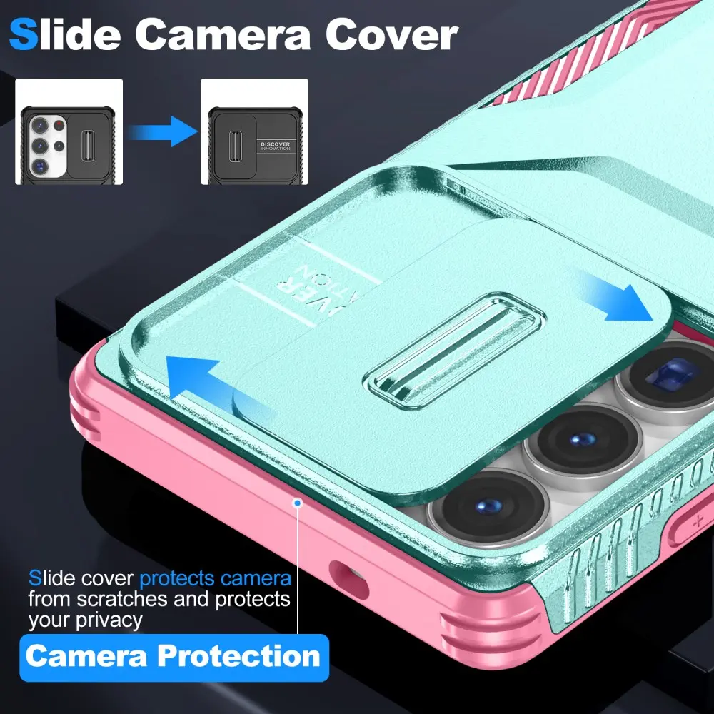 Samsung Galaxy S25 Ultra Hoesje Camera Slider Back Cover Schokbestendig Blauw afbeelding 6