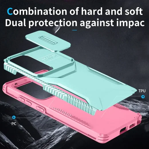 Samsung Galaxy S25 Ultra Hoesje Camera Slider Back Cover Schokbestendig Blauw afbeelding 9