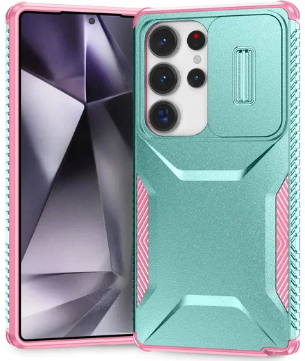Samsung Galaxy S25 Ultra Hoesje Camera Slider Back Cover Schokbestendig Blauw afbeelding 1