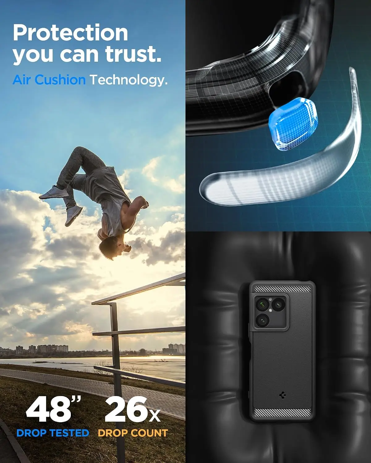 Spigen Rugged Armor Sony Xperia 1 VIII Hoesje Back Cover Matte zwart afbeelding 7