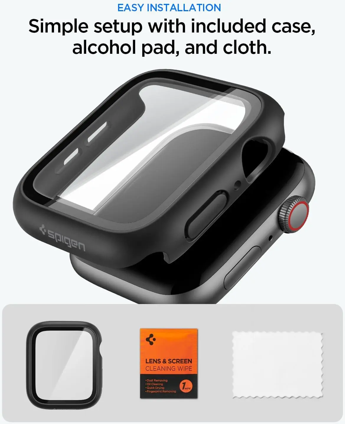 Spigen Thin Fit 360 Apple Watch 40MM Hoesje Waterdicht Zwart afbeelding 7