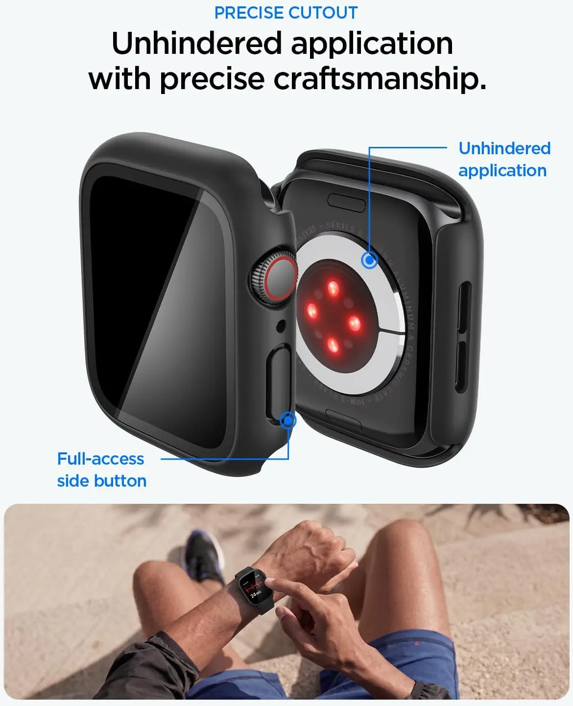 Spigen Thin Fit 360 Apple Watch 40MM Hoesje Waterdicht Zwart afbeelding 4