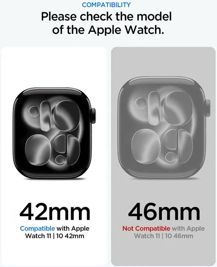 Spigen Thin Fit 360 Apple Watch 11 / 10 42MM Hoesje Waterdicht Zwart afbeelding 4