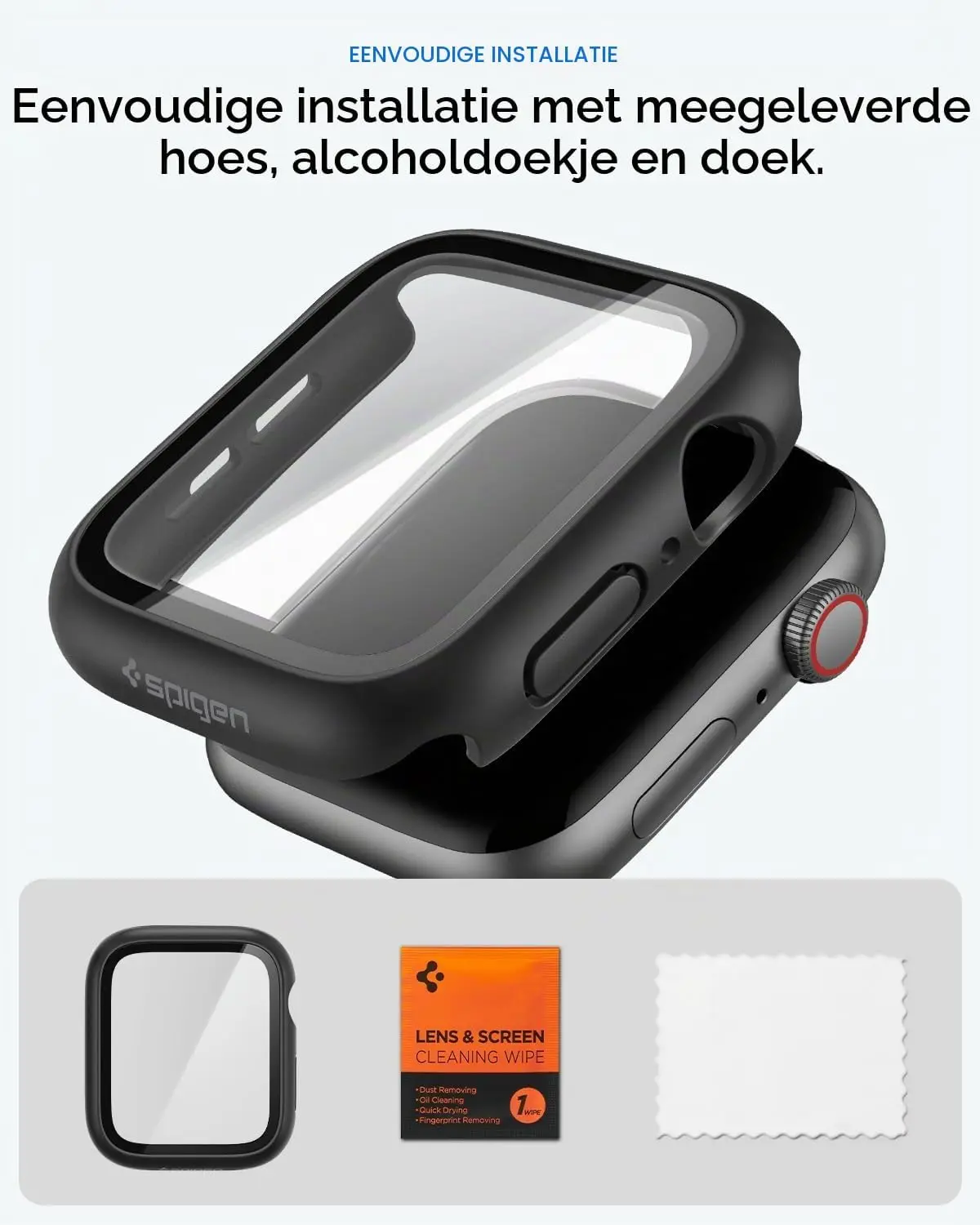 Spigen Thin Fit 360 Apple Watch 44MM Hoesje Waterdicht Zwart afbeelding 7