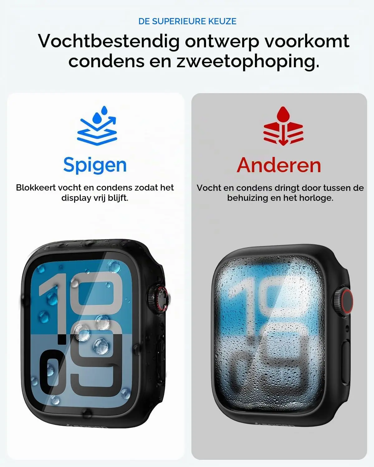 Spigen Thin Fit 360 Apple Watch 44MM Hoesje Waterdicht Zwart afbeelding 5