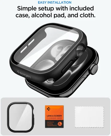 Spigen Thin Fit 360 Apple Watch 10 / 11 46MM Hoesje Waterdicht Zwart afbeelding 7