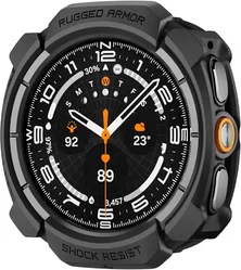 Spigen Rugged Armor - Samsung Galaxy Watch Ultra 2 Hoesje Bumper Case - Zwart afbeelding