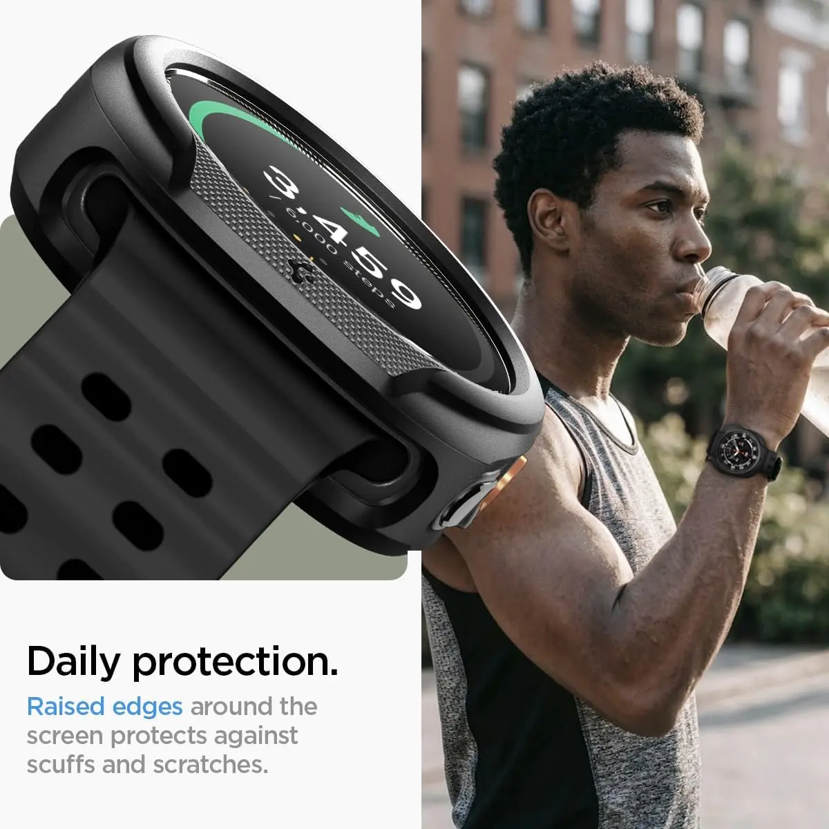 Spigen Liquid Air - Samsung Galaxy Watch Ultra 2 Hoesje - Matte Zwart afbeelding 4