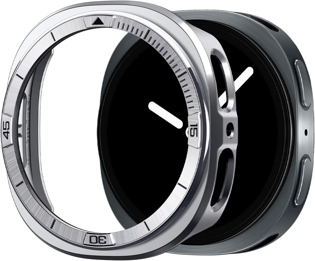 Spigen Bezel Tune Pro - Samsung Galaxy Watch 9 / 8 Randbeschermer - 44MM Zilver afbeelding 1