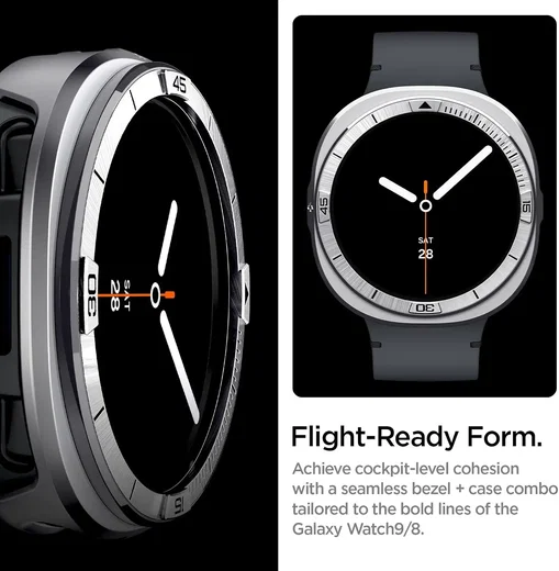 Spigen Bezel Tune Pro - Samsung Galaxy Watch 9 / 8 Randbeschermer - 44MM Zilver afbeelding 2