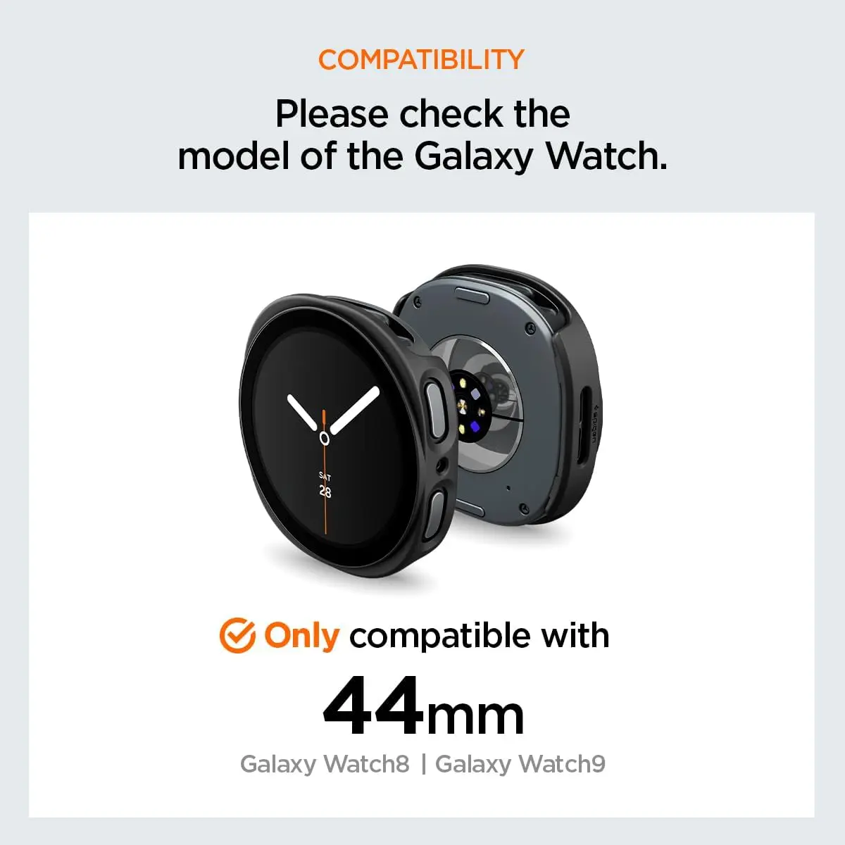 Spigen Bezel Tune Pro - Samsung Galaxy Watch 9 / 8 Randbeschermer - 44MM Zilver afbeelding 6