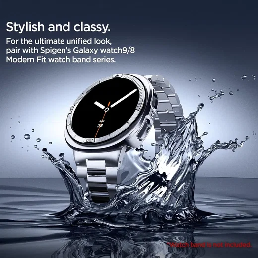 Spigen Bezel Tune Pro - Samsung Galaxy Watch 9 / 8 Randbeschermer - 44MM Zilver afbeelding 5