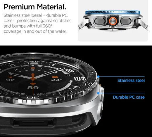 Spigen Bezel Tune Pro - Samsung Galaxy Watch Ultra 2 Hoesje en Bezel - Zwart afbeelding 3