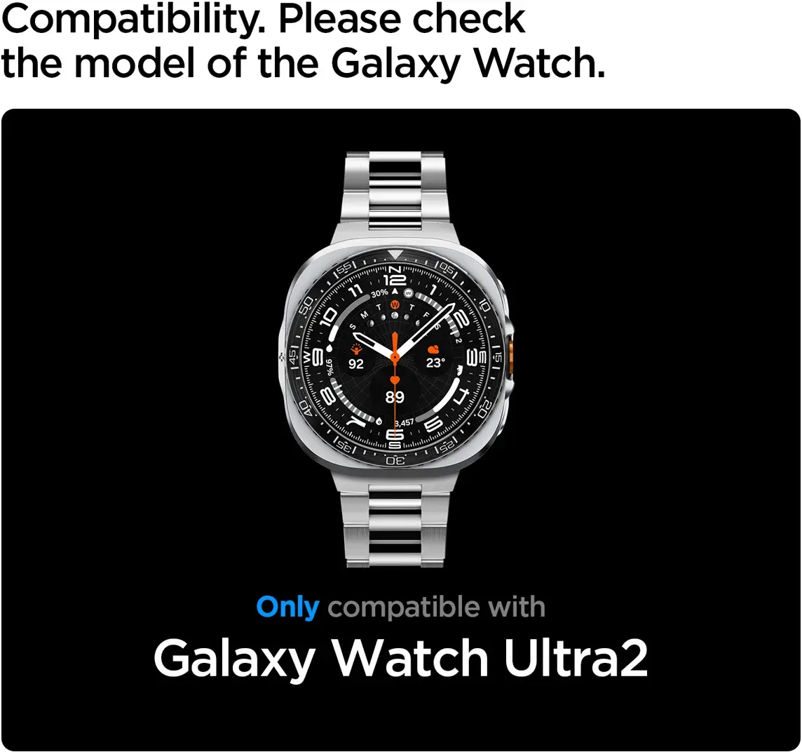 Spigen Bezel Tune Pro - Samsung Galaxy Watch Ultra 2 Hoesje en Bezel - Zwart afbeelding 6