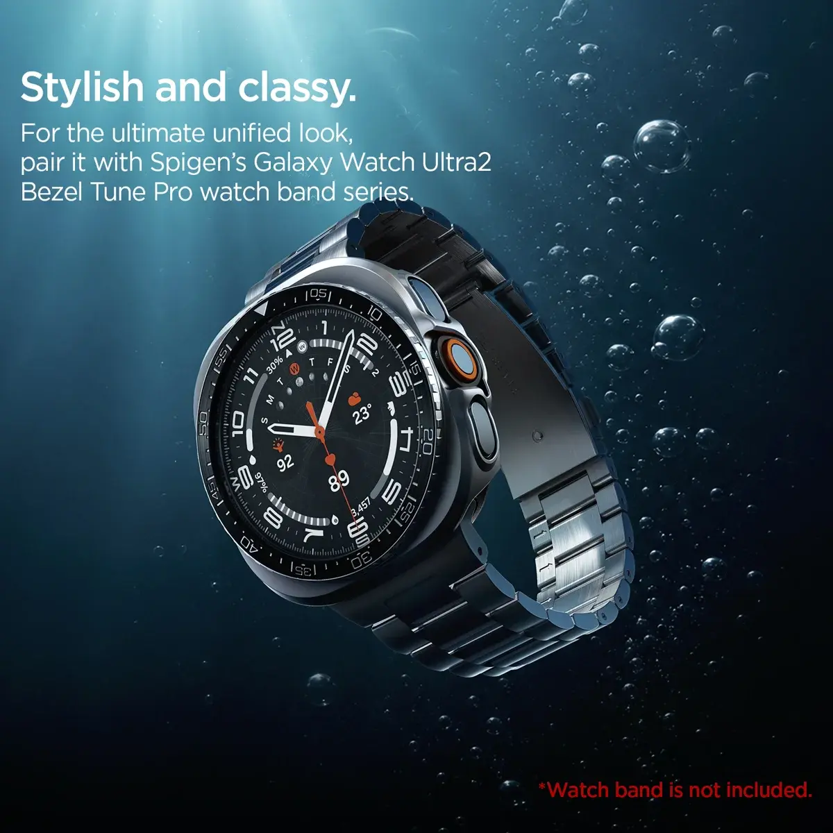 Spigen Bezel Tune Pro - Samsung Galaxy Watch Ultra 2 Hoesje en Bezel - Zwart afbeelding 8