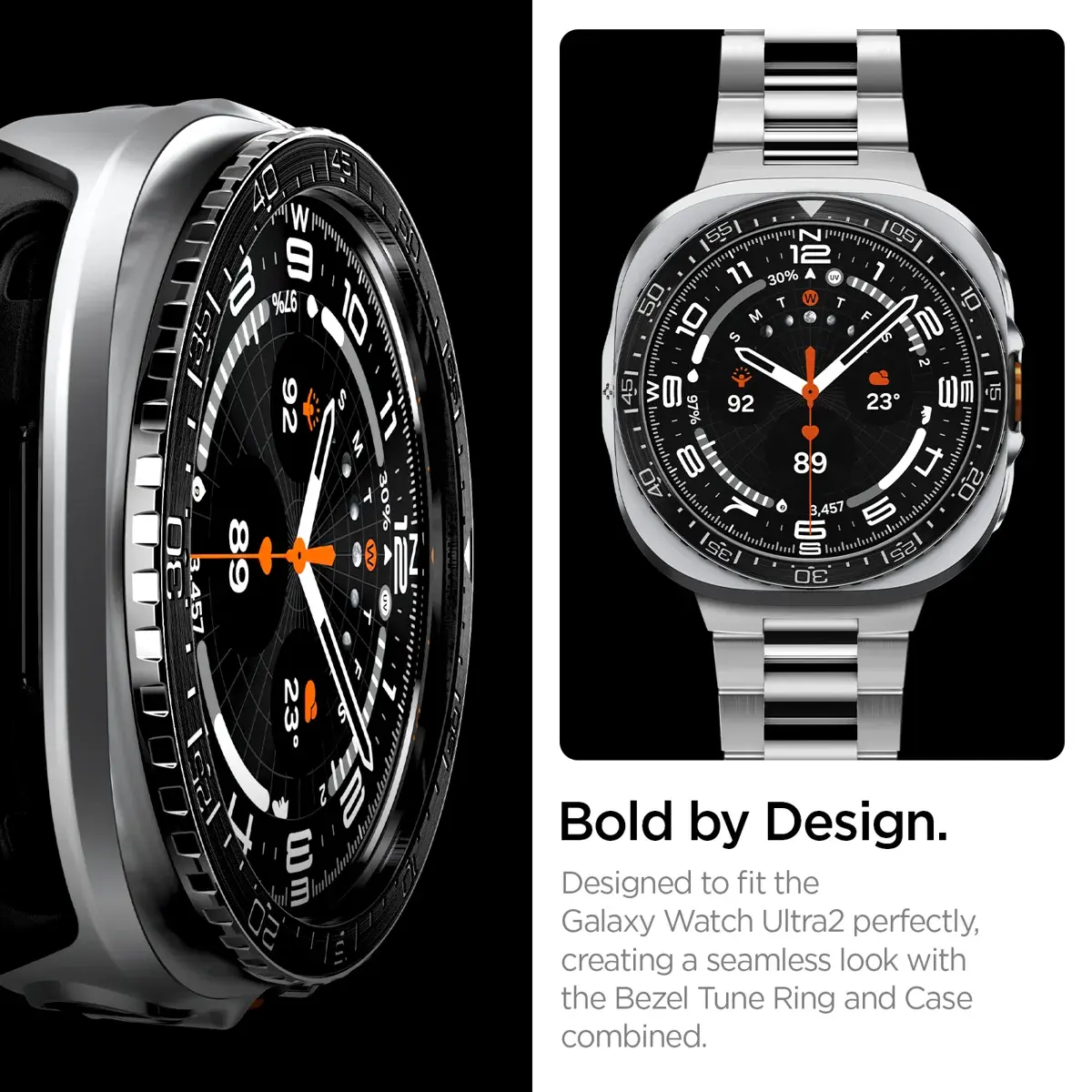 Spigen Bezel Tune Pro - Samsung Galaxy Watch Ultra 2 Hoesje en Bezel - Zwart afbeelding 5