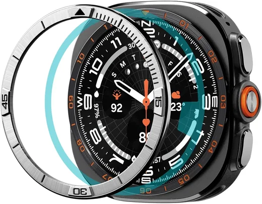 Spigen Bezel Tune Pilot – Samsung Galaxy Watch Ultra 2 Bezel – Zilver afbeelding 1
