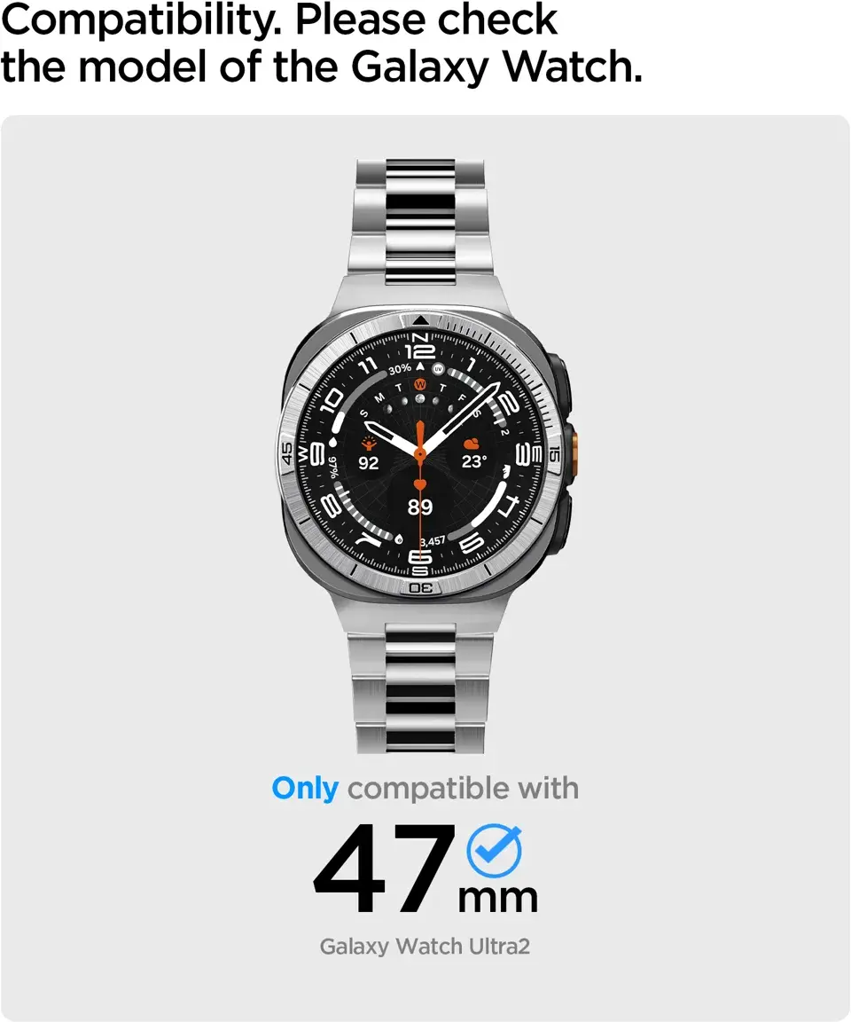 Spigen Bezel Tune Pilot – Samsung Galaxy Watch Ultra 2 Bezel – Zilver afbeelding 6