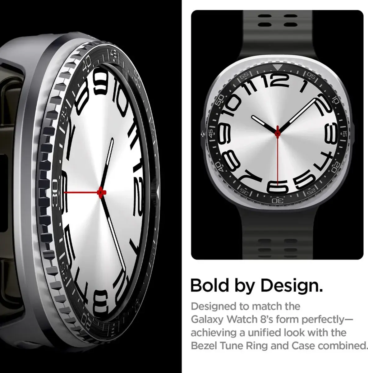 Spigen Bezel Tune Pro - Samsung Galaxy Watch 9 / 8 Randbeschermer - 44MM Grijs afbeelding 3