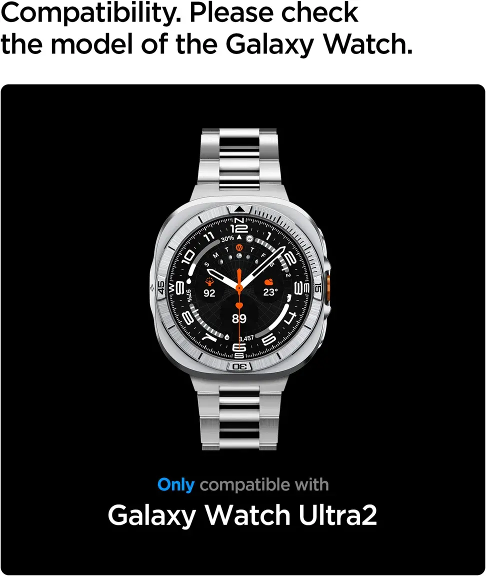 Spigen Bezel Tune Pro - Samsung Galaxy Watch Ultra 2 Hoesje en Bezel - Zilver afbeelding 7