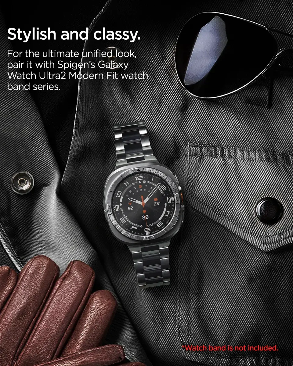 Spigen Bezel Tune Pro - Samsung Galaxy Watch Ultra 2 Hoesje en Bezel - Zilver afbeelding 3