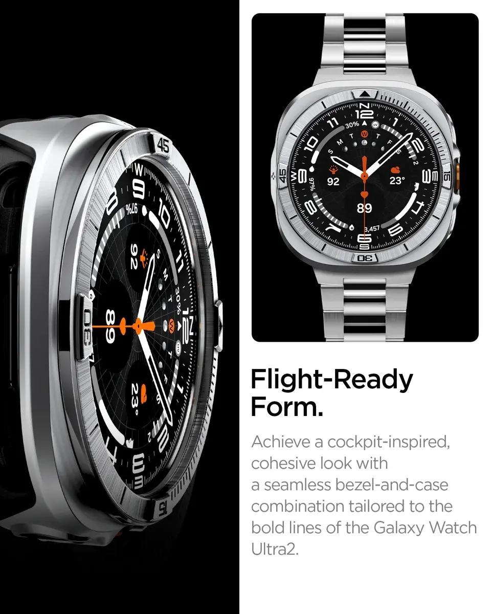 Spigen Bezel Tune Pro - Samsung Galaxy Watch Ultra 2 Hoesje en Bezel - Zilver afbeelding 6