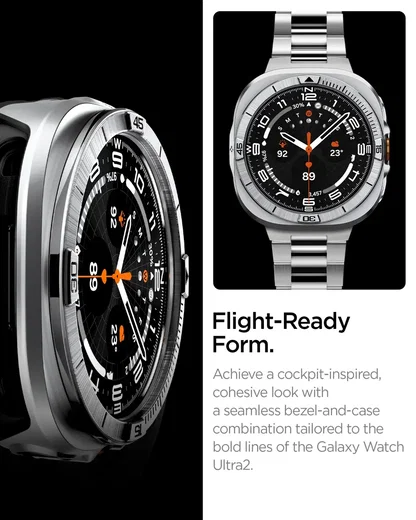 Spigen Bezel Tune Pro - Samsung Galaxy Watch Ultra 2 Hoesje en Bezel - Zilver afbeelding 6