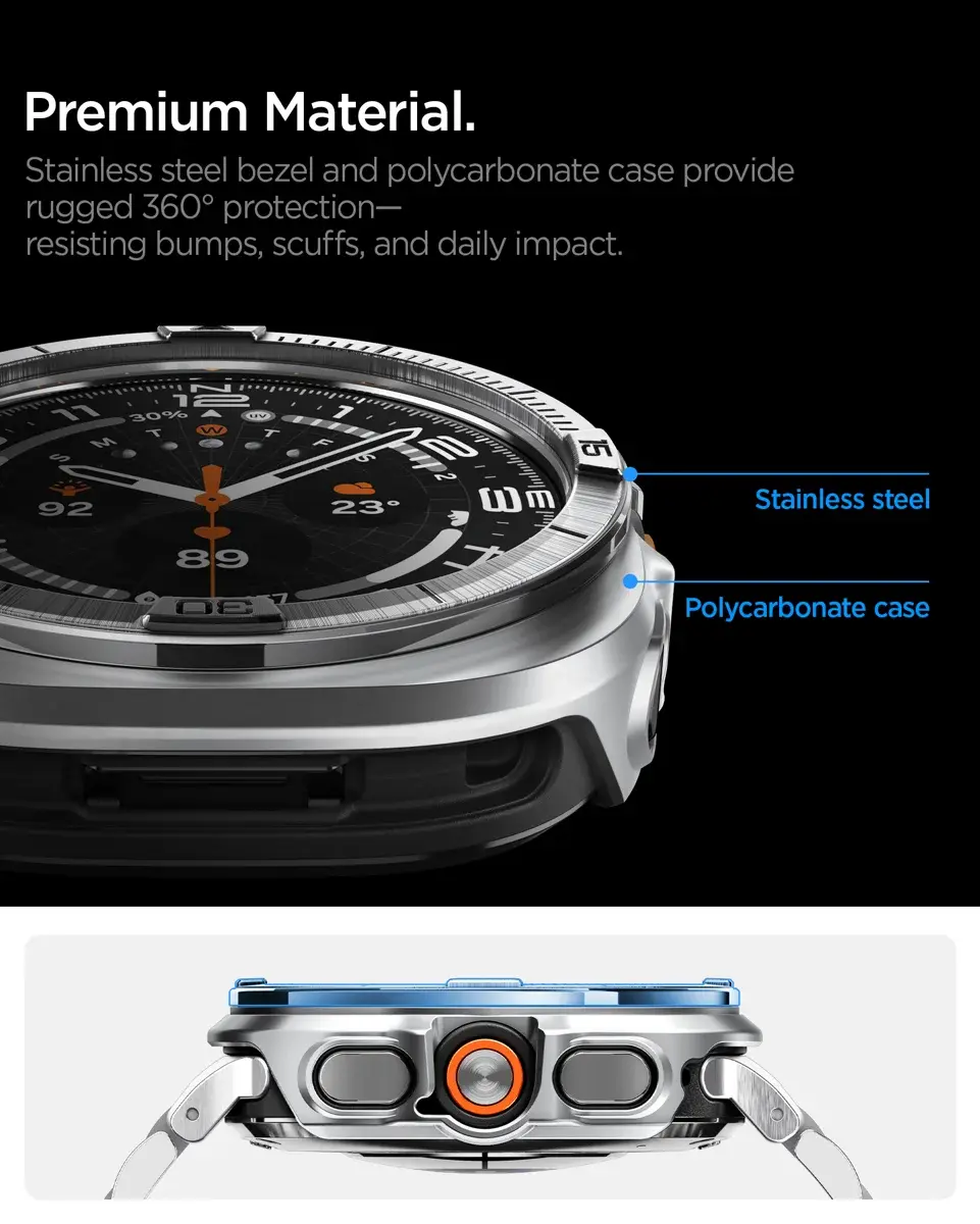 Spigen Bezel Tune Pro - Samsung Galaxy Watch Ultra 2 Hoesje en Bezel - Zilver afbeelding 5