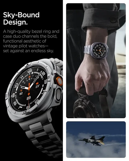 Spigen Bezel Tune Pro - Samsung Galaxy Watch Ultra 2 Hoesje en Bezel - Zilver afbeelding 4